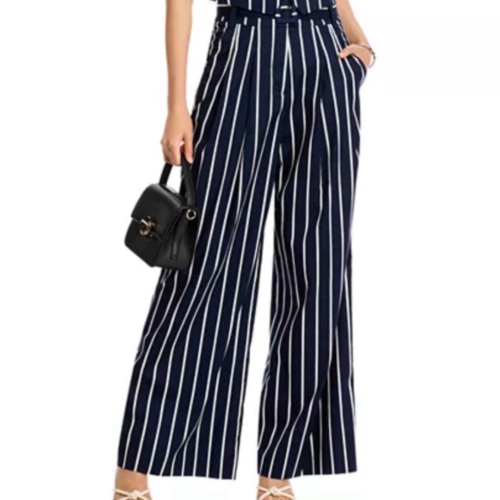 Veronica Beard Women's Maliyah Pants Wide Leg Pleats Size 10 Capsule High Rise